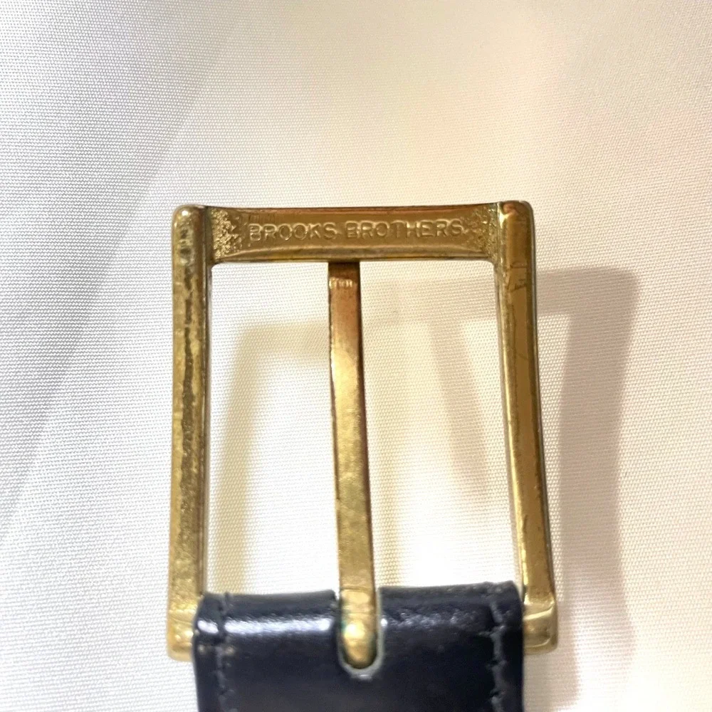 Brooks Brothers Dress Belt Mens Size 38 Black Smooth‎ Leather Made Italy 1111001
